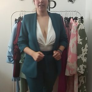 Traje chaqueta señorita completo o por separado - celeste, L