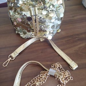 Bolso bombonera plata/oro - oro