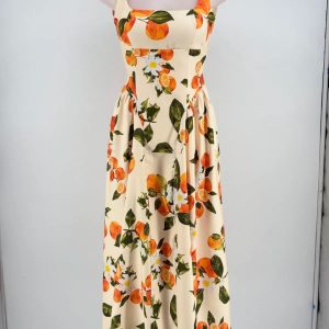 Vestido naranja largo