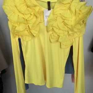 Jersey de canalé floral 10 colores - Amarillo