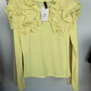 Jersey de canalé floral 10 colores - amarillo pastel