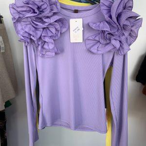 Jersey de canalé floral 10 colores - lila