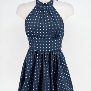 Vestido lunares Lupe - azul marino