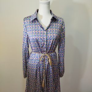 Vestido Ochentero estampado - lila claro