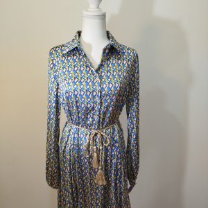 Vestido Ochentero estampado - celeste