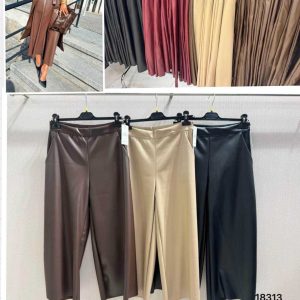 Pantalón poli piel ancho