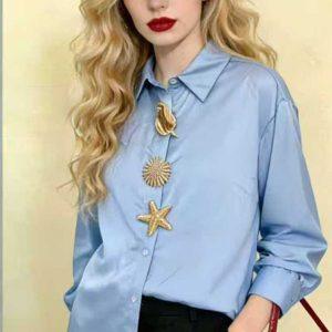 camisa Broche - Blanco, L/XL