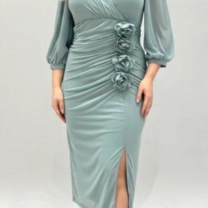 Vestido midi Nole  (tallaje grande) S/M hasta 3XL/4XL - Amarillo, 2XL/3XL