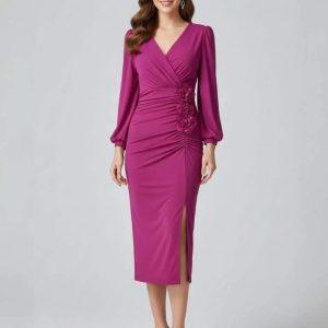 Vestido midi Nole  (tallaje grande) S/M hasta 3XL/4XL - Buganvilla, M/L
