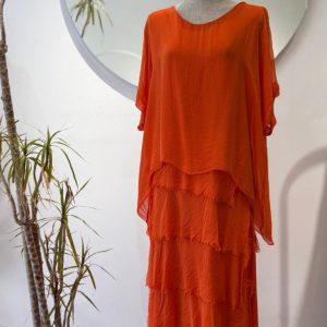 Vestidos volantes - naranja