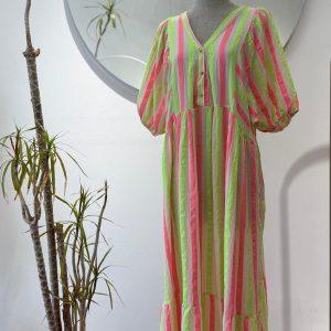 Vestido rayas - Verde