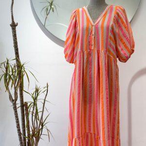 Vestido rayas - naranja