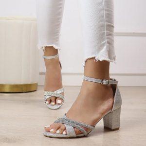 Tacones purpurina evento - Plata, 38