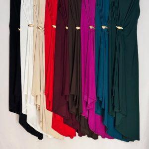 Vestido broche midi - petroleo